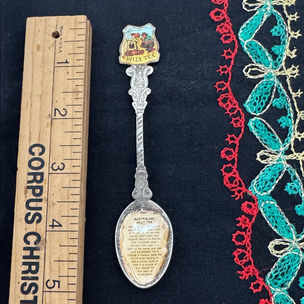 Australian Billy Tea vtg Souvenir Silver Spoon, silver plated vintage  (mlb)